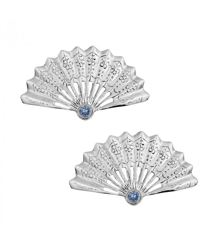 Silver fan earrings