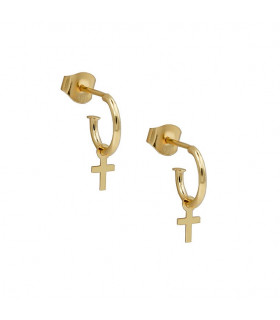 Gold plated cross earrings