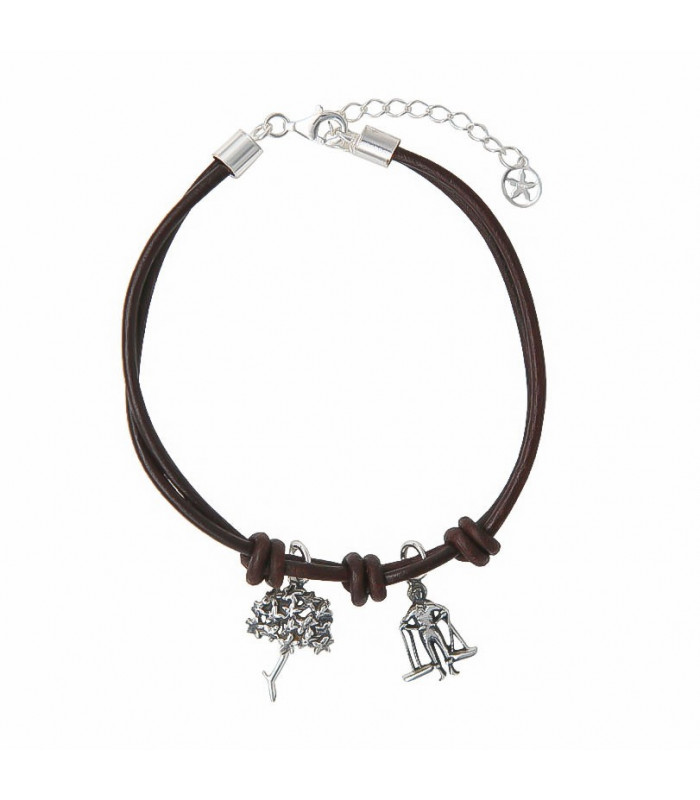 Pulsera cuero Málaga Biznaga y Cenachero