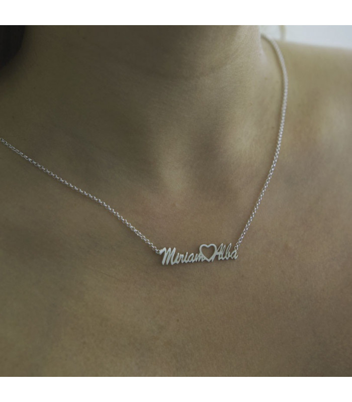 Collar personalizado corazón plata