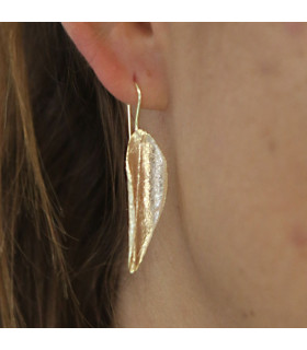 Gold plated leaf earrings