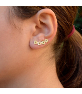 Golden ball climber earrings