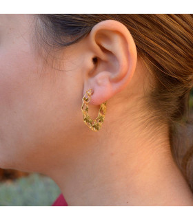 Gold jasmine openwork earrings