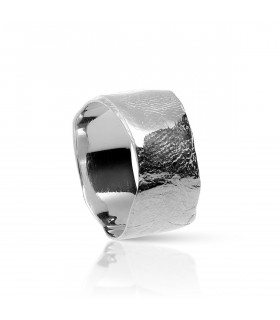 Wide silver ring