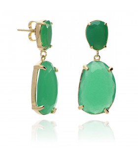 Pendientes colgantes en dorado verdes