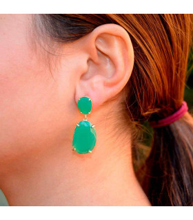 Green gold pendant earrings