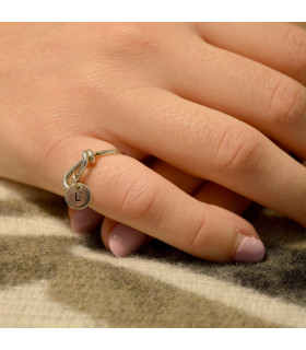 Personalized silver initial ring