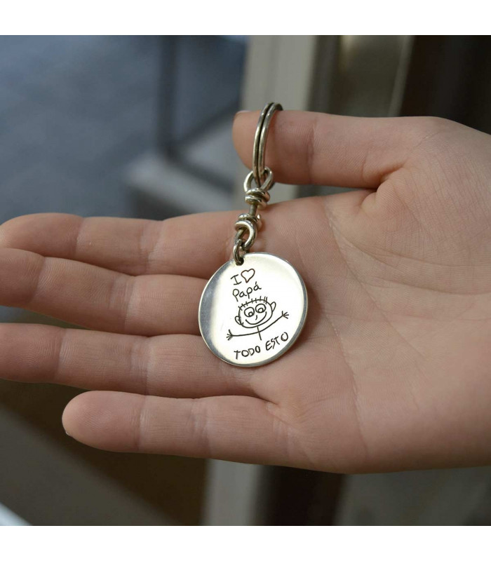 Personalized silver keychain