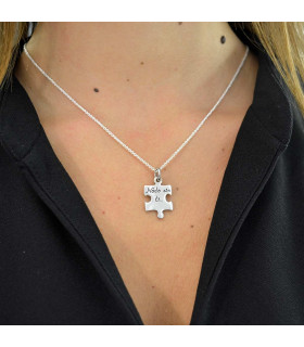 Colgante puzzle plata personalizado