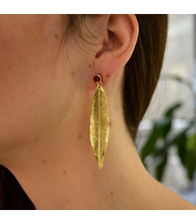 Gold leaf bathroom earring