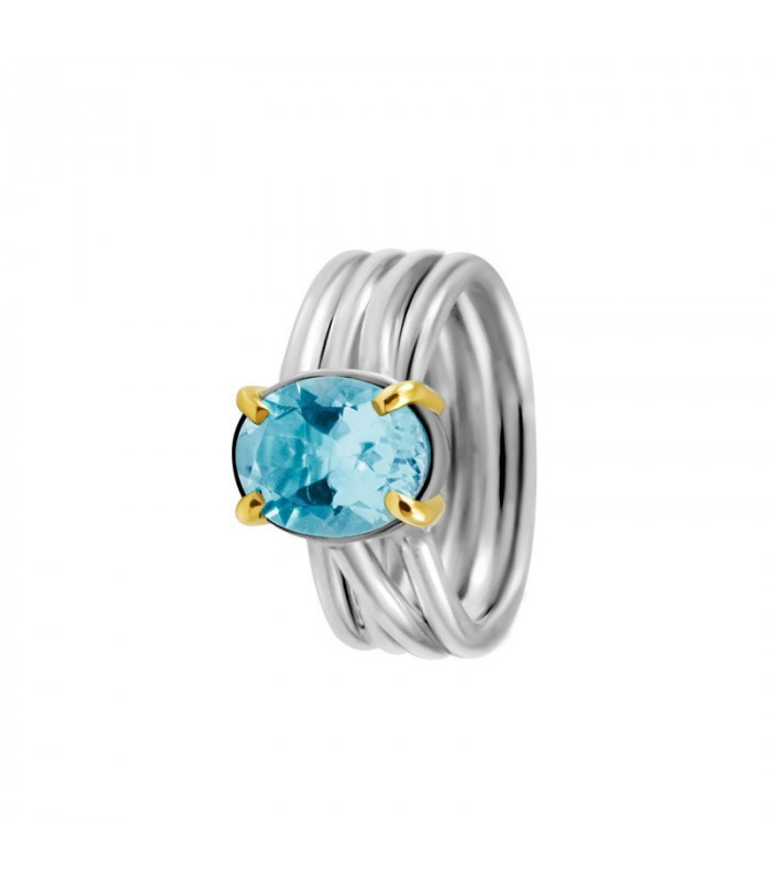 Anillo Topacio Azul oro