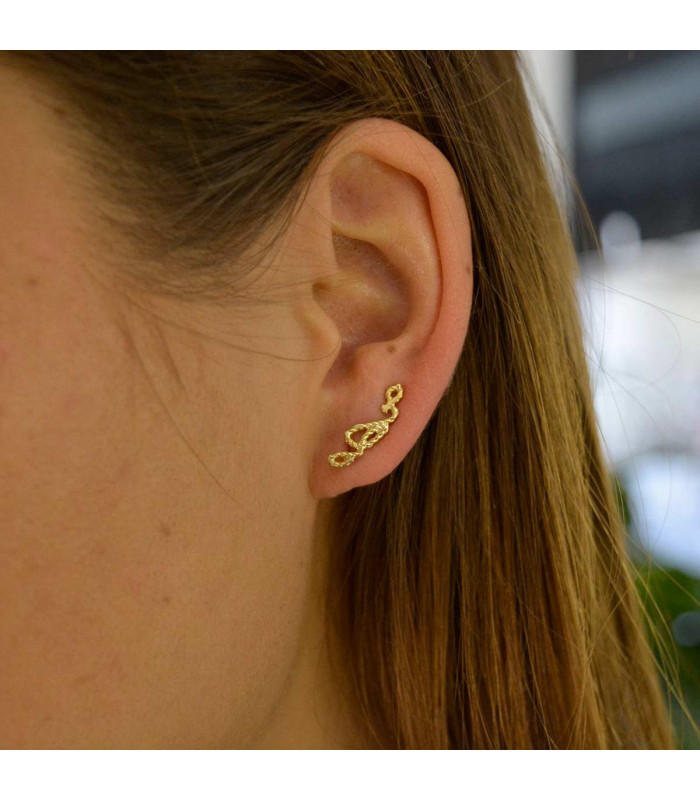 Climbing earrings rope gold bath