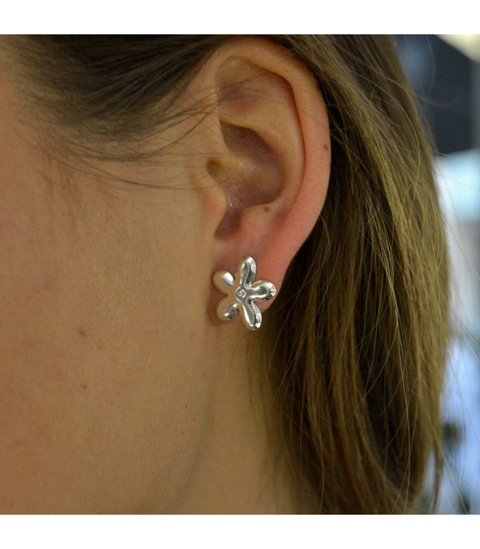 Pendientes jazmín plata