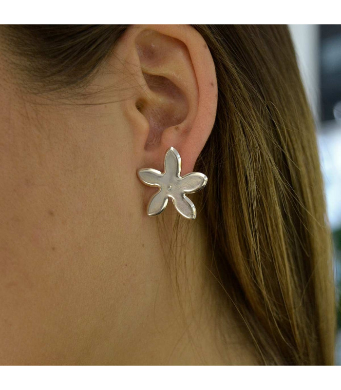 Silver jasmine earrings