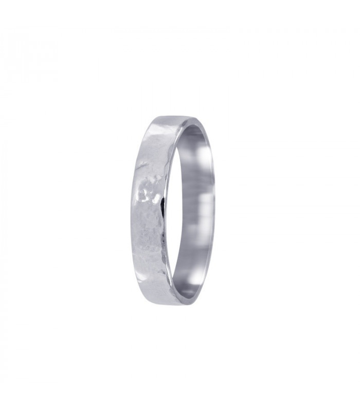 Silver ring with a misshapen finish. Give alliances for couples