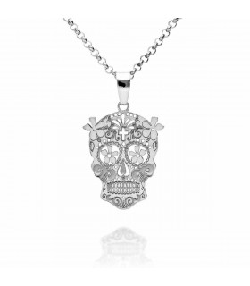 Colgante calavera Frida de plata