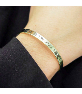 Custom Gold Coordinates Bracelet