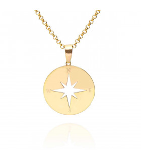 Gold wind rose pendant