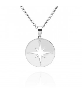 Silver wind rose pendant