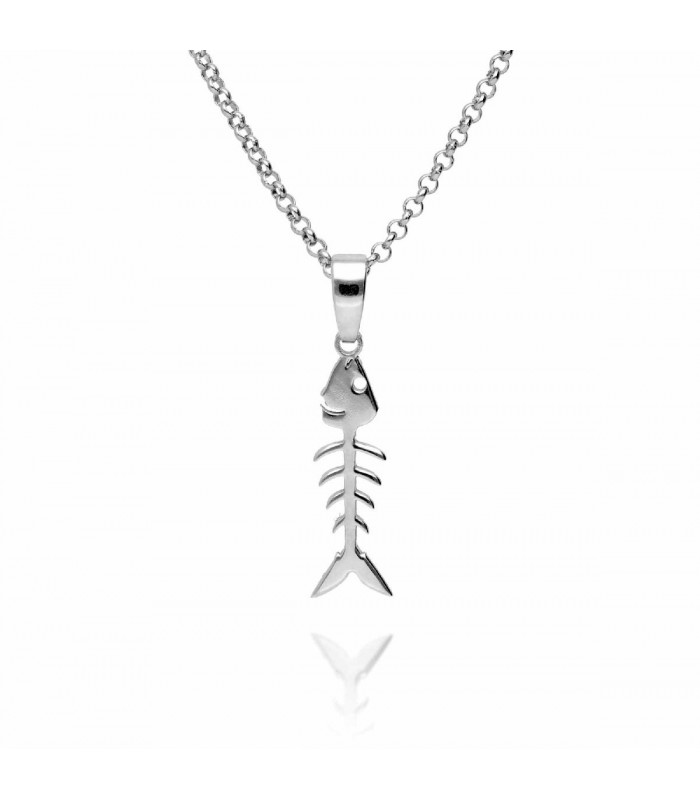 Fishbone pendant in sterling silver