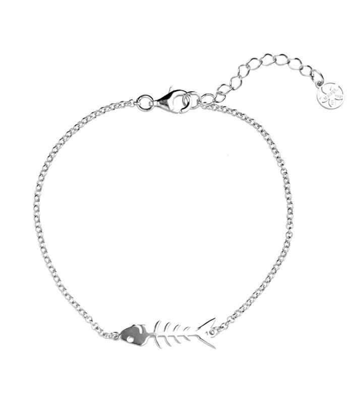 Pulsera raspa de pescado en plata de ley