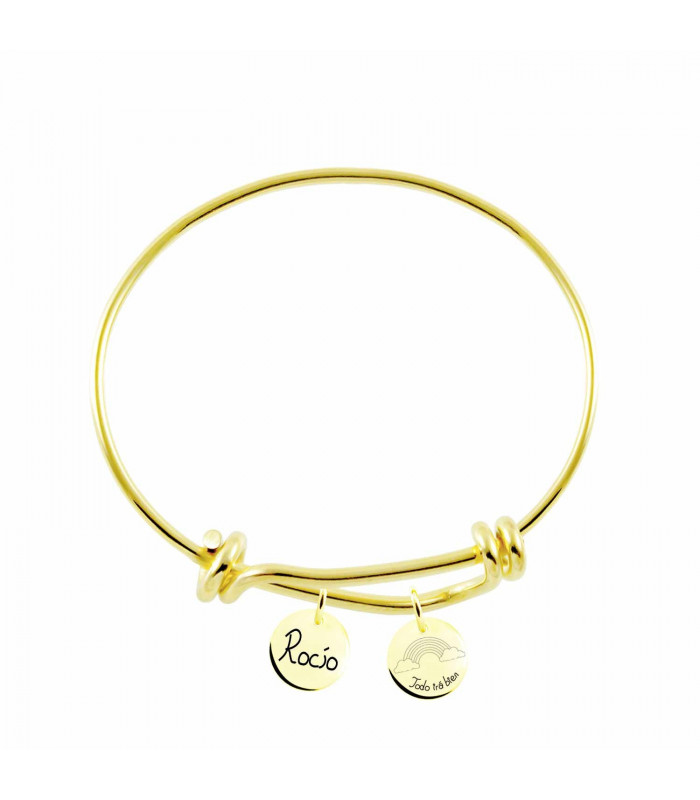 Personalized Rainbow bracelet in gold | Hago