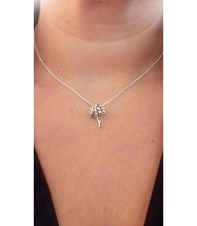 Silver flower pendant