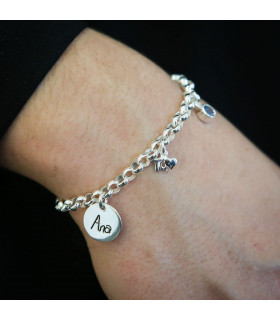 Silver bracelet I love you with name