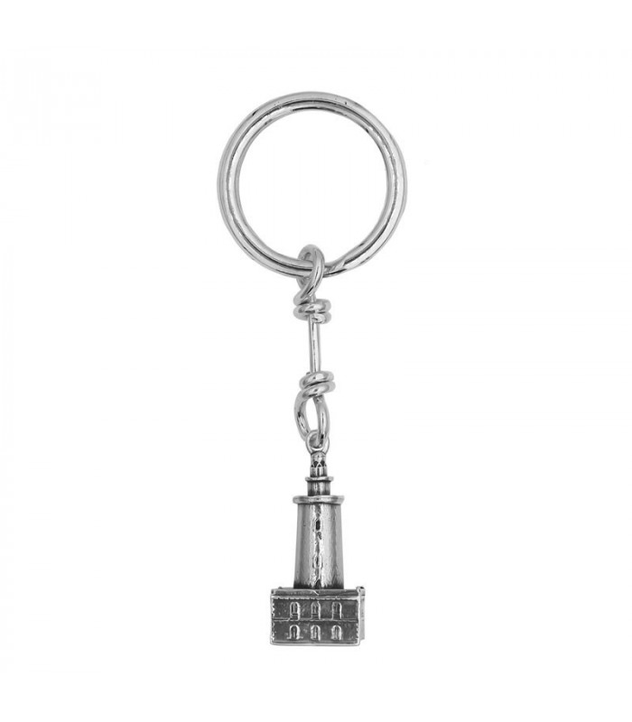 La Farola de Málaga Silver Keychain