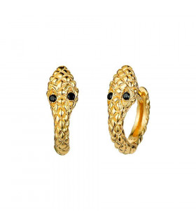 Golden snake hoop earrings