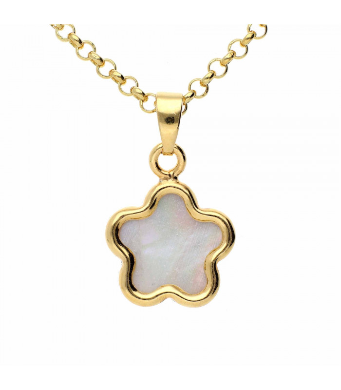 Golden Jasmine Pendant with Mother of Pearl