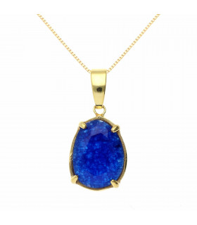 Blue pendant in gold-plated silver