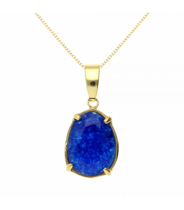 Blue pendant in gold-plated silver