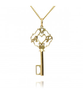 Personalized key in sterling gold