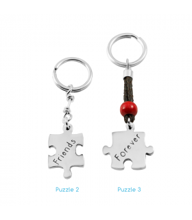 Puzzle keychain in sterling silver