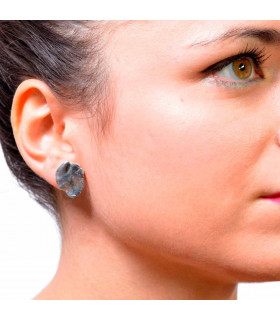 Buy deformed circle silver earrings