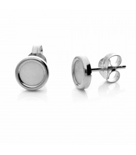 Silver circle earring with mother of pearl