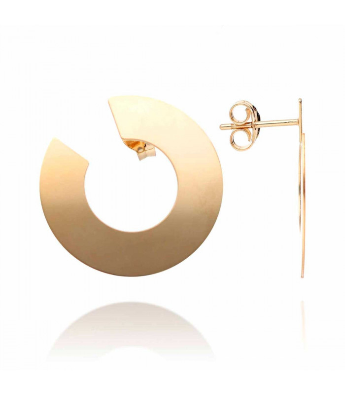 Golden flat hoop earrings