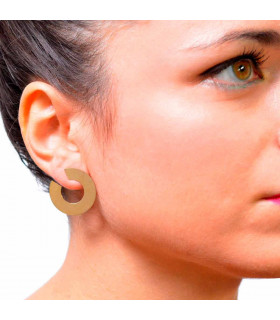 Flat silver hoops with gold plating