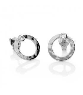 Hoop earrings with zirconia