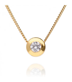 Zirconia pendant necklace in sterling gold