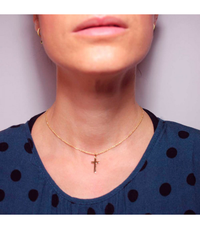 Sterling gold cross necklace