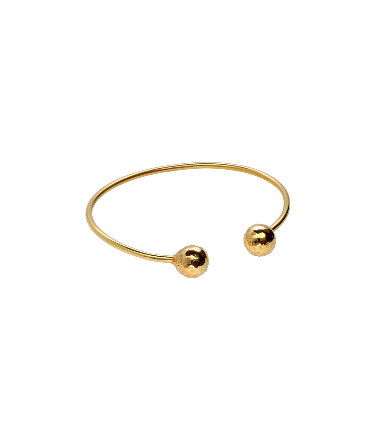 Gold bangle with on sale balls on end