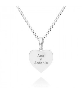 Colgante corazón personalizado de plata