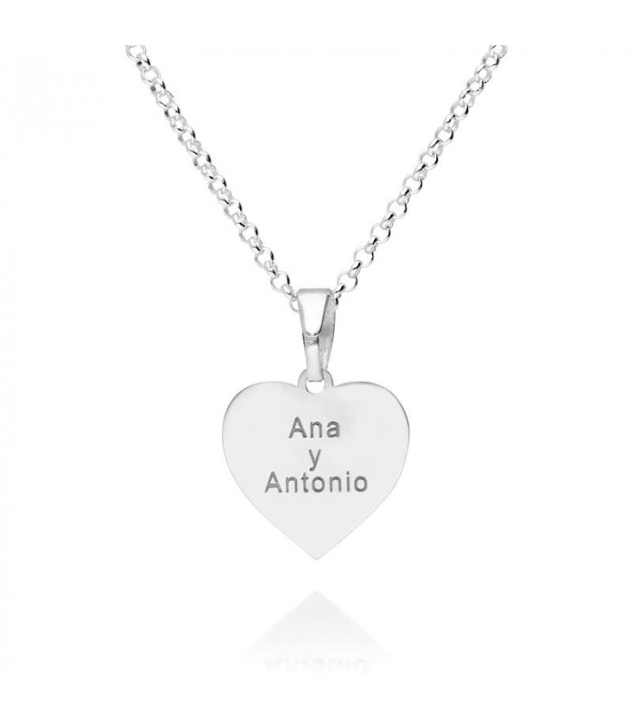 Colgante corazón personalizado de plata