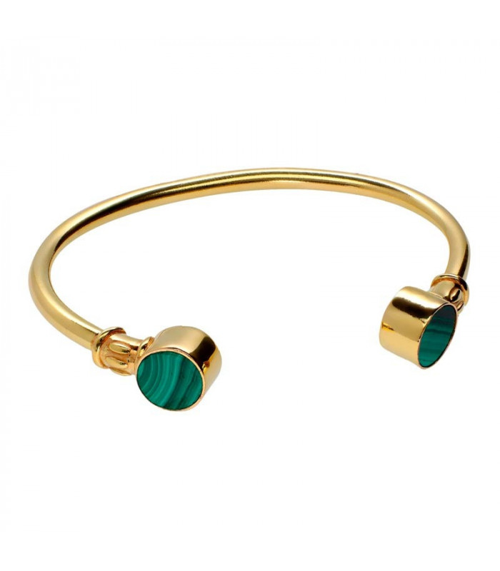 Pulsera malaquita chapado en oro