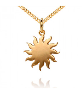 Sun pendant in sterling gold