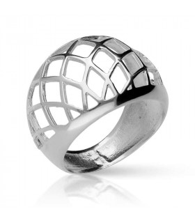 Silver grid ring