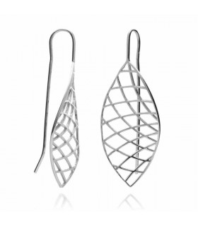 Large mesh earrings in silver