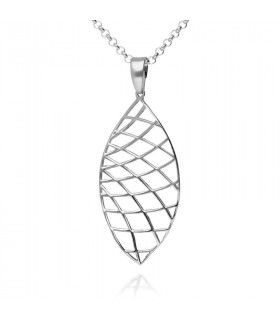 Silver grid pendant